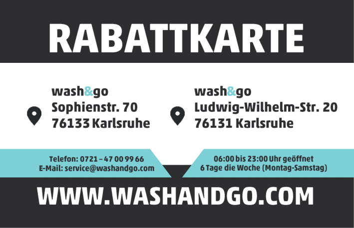Rabattkarte_Günstig waschen in Stuttgart Ost – Wash&Go Rabattkarte